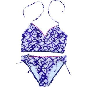 Neon Purple/Pink Tie-Dye Matching Bikini set